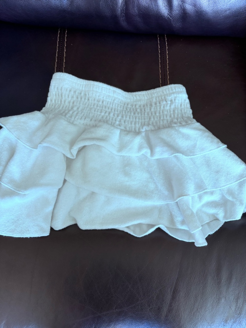 Girls White Ruffle Swim Cover-Up Skirt